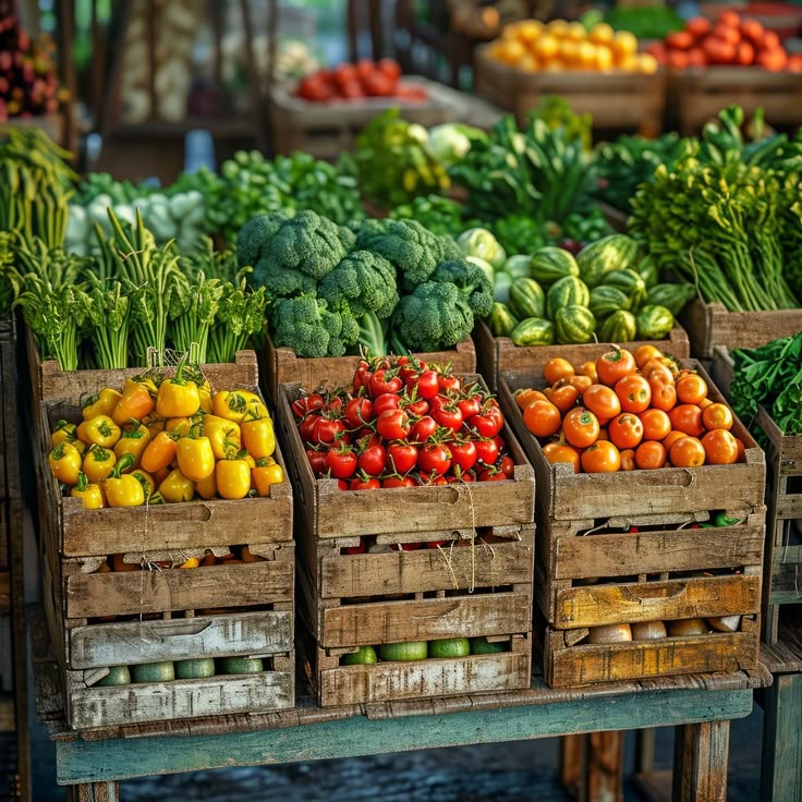 Colourful fresh vegetables and whole grains displayed on a market table in New Zealand